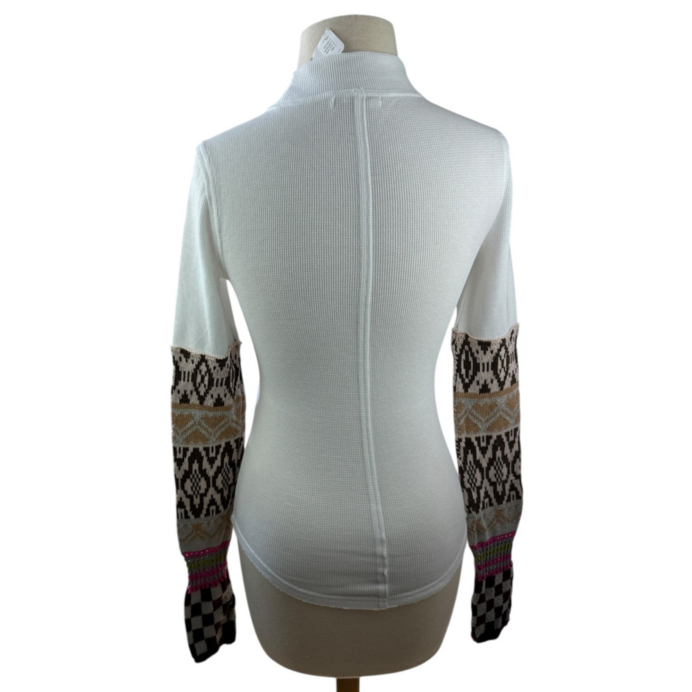 NWOT We The FREE PEOPLE Gorgeous Cuff Top Thermal Knit Long Sleeve Thumbholes XS - Picture 8 of 13